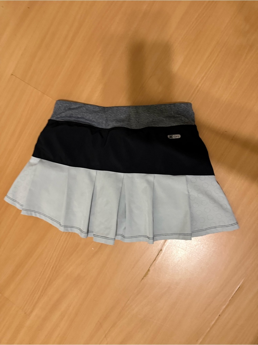 RBX Two-Tone Pleated Skater Skirt - Black & Light Gray